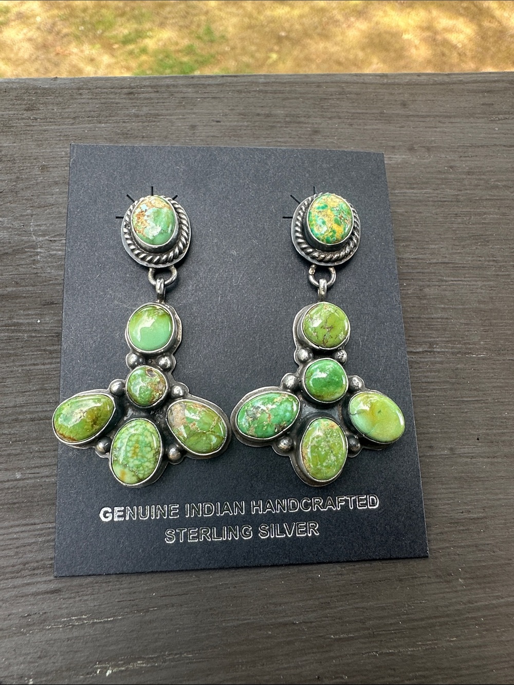 Navajo Melvin Jack Sonoran Turquoise & Sterling Silver Earrings